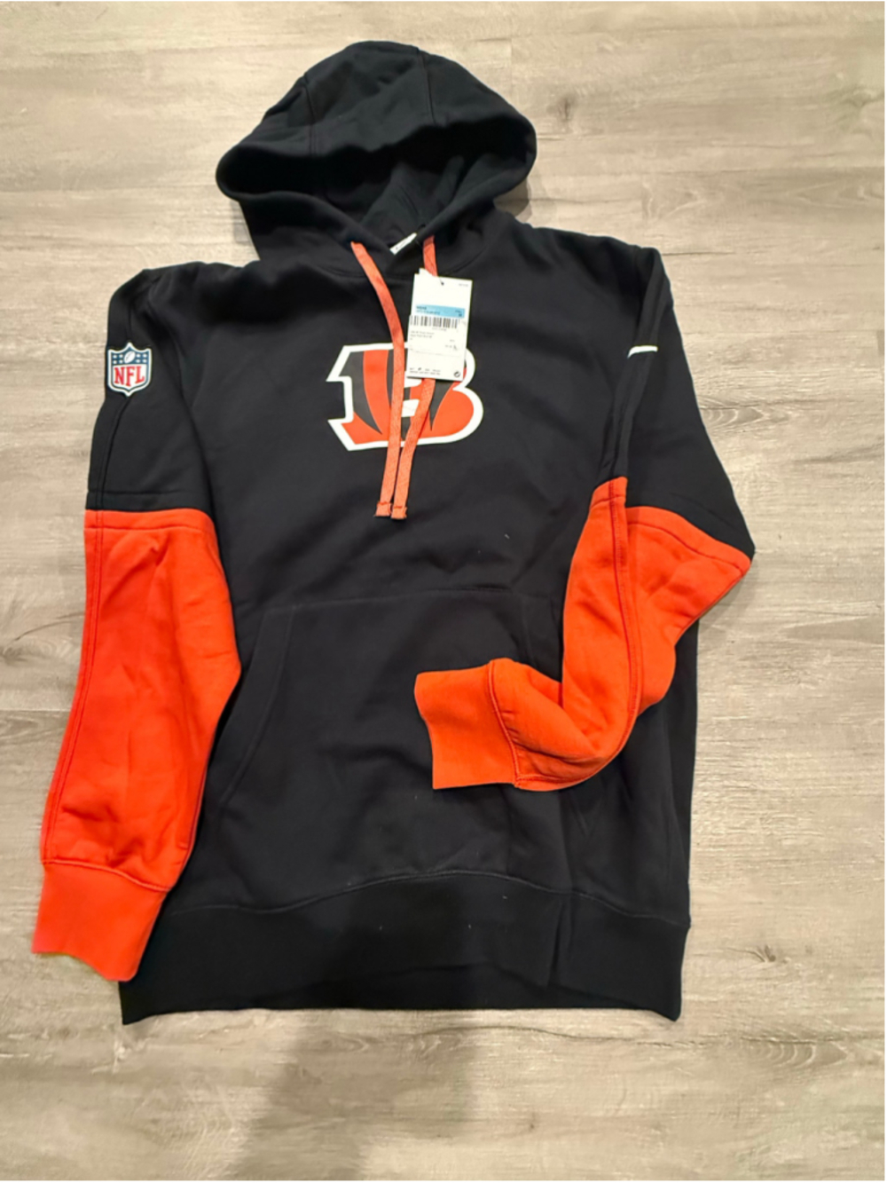 Men's Nike Cincinnati Bengals Hoodie Sweatshirt Black Orange Size M